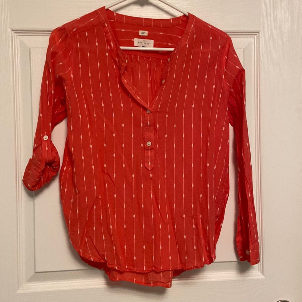 Loft softened shirt in coral pink PS petite small